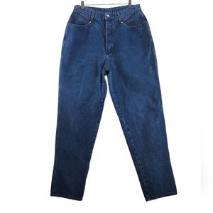 Vtg Rockies Rocky Mountain Jeans Womens 32x34 Blue Highwaist Bareback Tapered